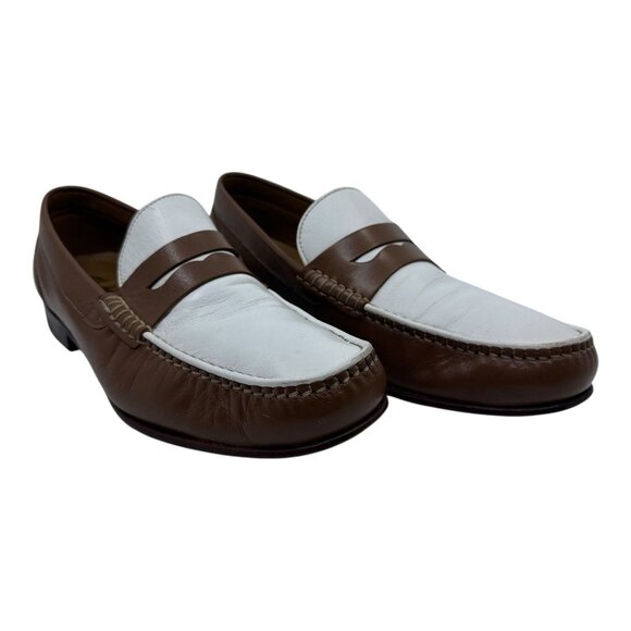 Florsheim‎ Mens Beaufort Penny Loafers 9D White/Cognac Leather Classic Style Pre main image 7